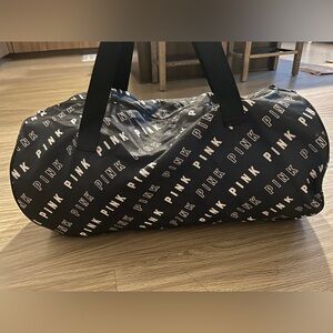 PINK Victoria's Secret Black and Pink Travel Bag